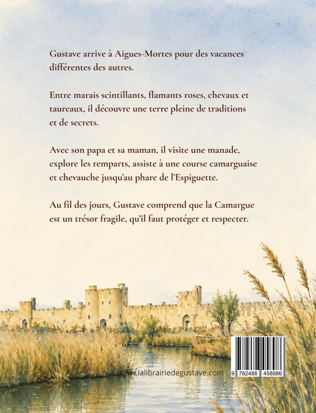Quatrième de couverture de GUSTAVE en Camargue
