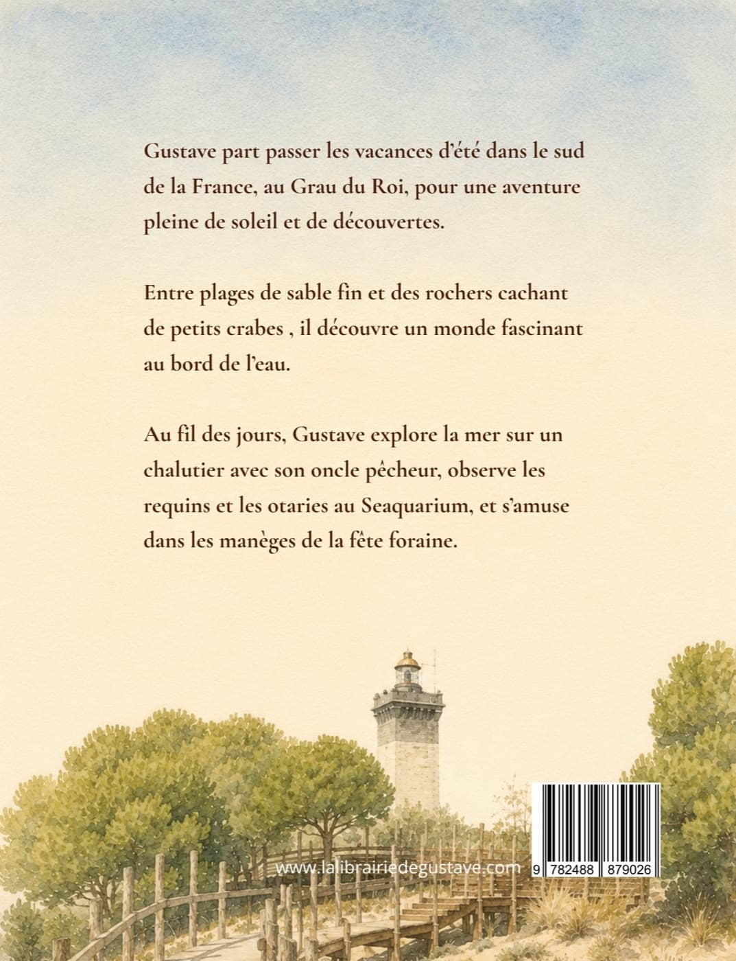 Quatrième de couverture de GUSTAVE à la plage
